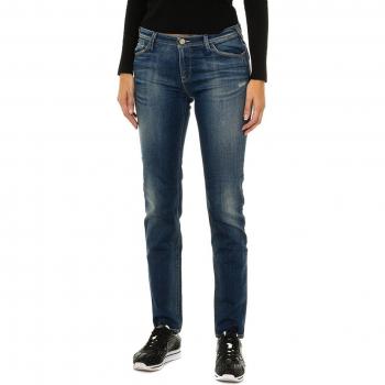 Lange Versleten Effect Jeans voor Dames 3Y5J28-5D1MZ