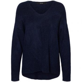 Vero Moda V-Ausschnitt-Pullover für Damen in Marine Melange