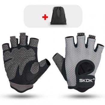 SKDK Elastische Halbfingerhandschuhe für Gewichtheben und Bodybuilding
