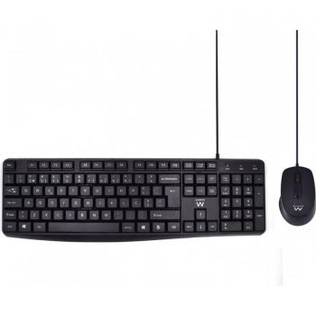 Kit Teclado e Mouse Ewent PT Preto