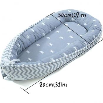 Natural Cotton Baby Bed with Safety Bumper