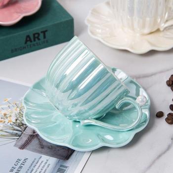 Pearlescent Porcelain Teacup and Saucer Set