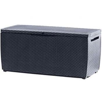 Storage box for cushions with grey plastic storage archives Keter Capri model 17202586 of size 123 x 53