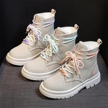 Calzado casual alto para mujer, otoño invierno, suela gruesa, con cordones y antideslizante
