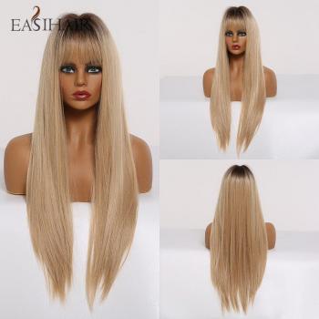 EASIHAIR Wärmebeständige Ombre Perücke mit Pony für Frauen