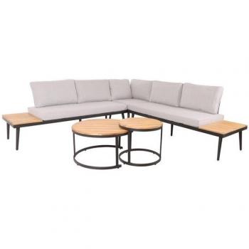 MCW Outdoor‑Lounge Set H54c – hellbraune Metallrahmen, Spun Poly Sitzfläche