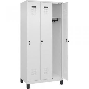 Armoire à vêtements C+P Evolo Plus, 3 espaces de 300 mm, pieds intégrés