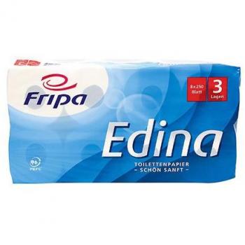 Toilettenpapier Edina, 3-lagig, 72 Rollen hochweiß