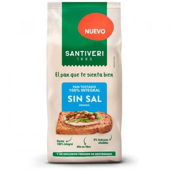 Whole Grain Toasted Bread, No Salt – 200 g (Santiveri)