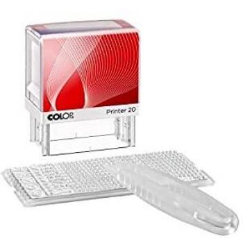 COLOP® Textstempel Printer 20/1 Set, mechanisch, 38 x 14 mm, 4zeilig, Schrifthöhe: 3,5 mm