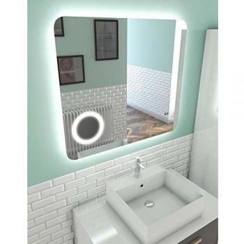 Miroir salle de bain LED auto-éclairant 80x70cm