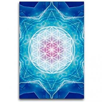 DreamDesign Premium Textile Canvas 60 x 90 cm – „Lebensblume Multidimensional“