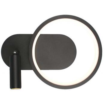 V-Tac Vt-7906 Lampada Da Parete Led Applique Moderno A Cerchio 14w In Metallo Corpo Nero 25cm Luce 4000k