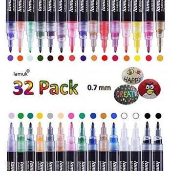 Lamuk 32 Metallic Acrylic Paint Pens