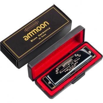 Harmonica Ammoon 10 Trous, 20 Tons, Étui de Rangement, Débutants, Enfants