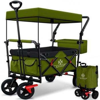 KESSER Bollerwagen mit Dach und Feststellbremsen