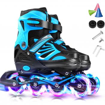 Youth Inline Skates with Illuminating Wheels