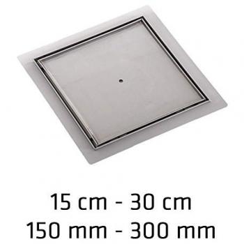 CLP Duschablauf KANDARI, Edelstahl, quadratisch, mit Siphon, 200 x 200 mm