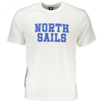 North Sails, T-Shirts, male, White, Size: L Cotton Logo Print Short Sleeve Tee