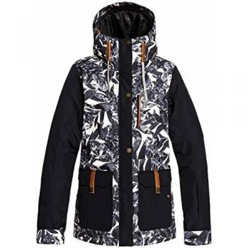 Roxy Andie-Veste de Ski/Snowboard pour Femme, Oyster Gray Hawaiian Palm Leaf, Taille L