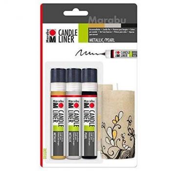 Kit de Peinture pour Bougies Marabu 'Candle Liner' Métallique