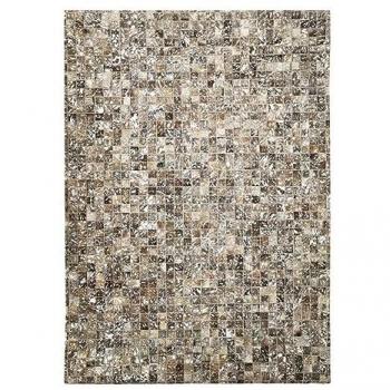 Cuir Extra Silver – Tapis d’appoint recyclé éclats argentés, 160 x 230 cm, marron