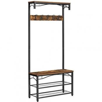 VASAGLE Meuble d'entrée style industriel marron et noir