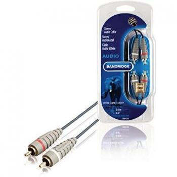 Bandridge Blue Stereo Audio Cable (2x RCA Male