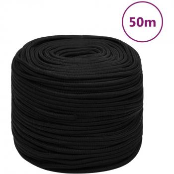 Corde de travail 50 m 8 mm en polyester noir