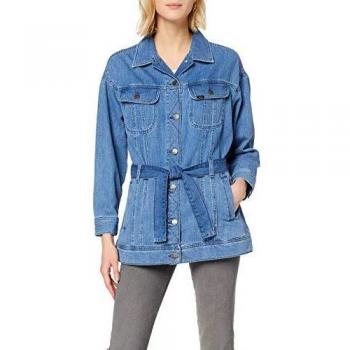 Chaqueta de mezclilla con cinturón Lee, Azul, M
