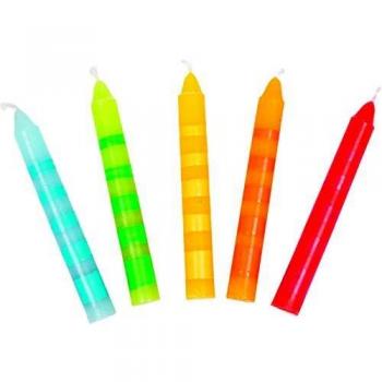 Geringelte Geburtstagskerzen-Set, 10 Stück
