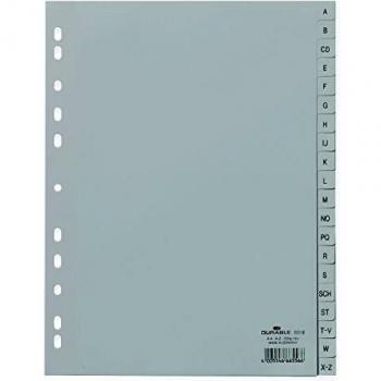 Intercalaire de classement Alphabetic Durable 651010 en Polypropylène (PP) Gris