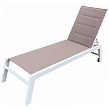 Happy Garden Barbados Bain de soleil en aluminium blanc taupe