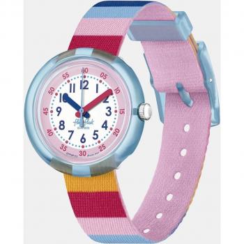 Kinderhorloge met gestreepte roze patroon FPNP113 [Flick Flak]