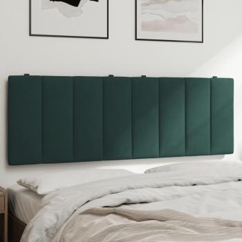 Coussin de tête de lit vert foncé 140 cm en tissu velours