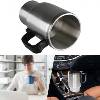Roadside SipStation – 12V Stainless Steel Heating Mug, 450 mL Capacity