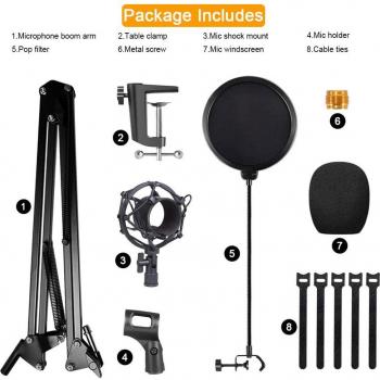 Metal Microphone Stand with Shock Mount for Blue Yeti
