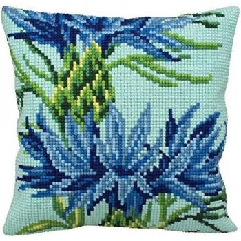 Collection D'Art CD5132 Cross Stitch Cushion: Blueberry, Gold, 40 x 40cm
