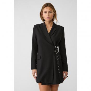 Abito blazer a fibbie Stradivarius nero XS