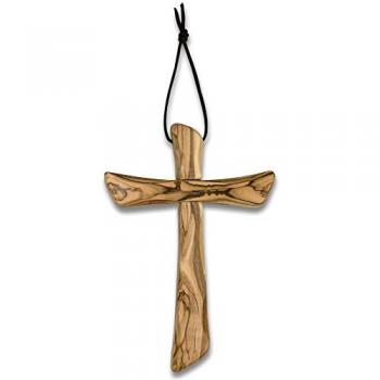 Klassisches Wandkreuz – Olivenholzmuster