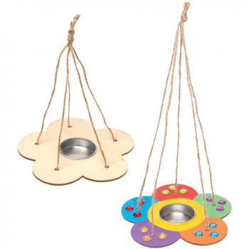Nature Craft Kits Wooden Butterfly & Bee Feeders (Flower Shape, Pack of 3)
