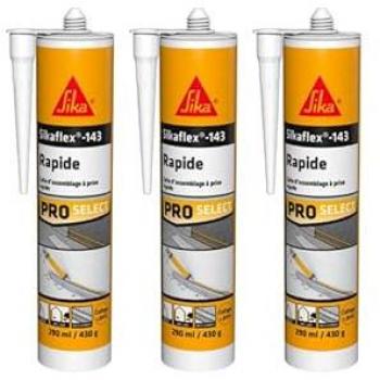 Pack Trio Mastic SIKA 143 Rapide – Blanc, 290 ml
