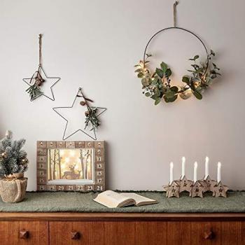 Duo de Guirlandes d'Étoiles de Noël avec Feuilles d'Eucalyptus à Suspendre