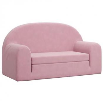 VidaXL Kinder-Schlafsofa 2-Sitzer Weicher Plüsch Rosa