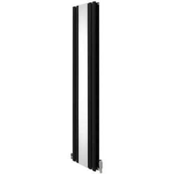 Radiateur Miroir Ovale avec Kit Robinet Noir 1800 x 380mm