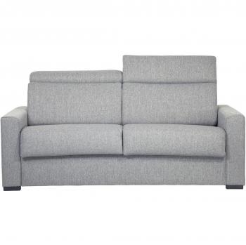 Miliboo Sofá Flexible Gris Claro con Almohadilla de 18 cm y Apoyo de Cabeza Deslizante