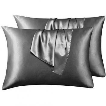 Federe Cuscino Letto in Raso Grigie 50x75/80cm