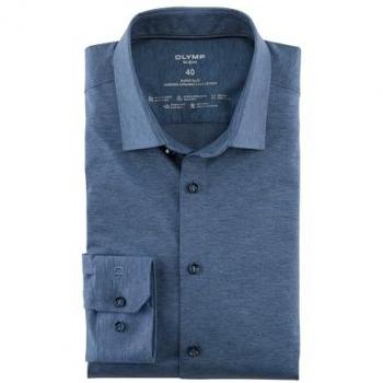 OLYMP Herren Jersey‑Hemden Blau – Super‑Slim Passform, Gr. 37