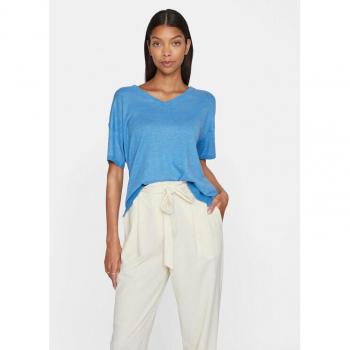 Vila T-Shirt Abella 14089540 Pastellblau Relaxed Style
