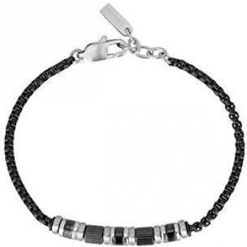 Bracciale in acciaio inox PVD nero 21 cm